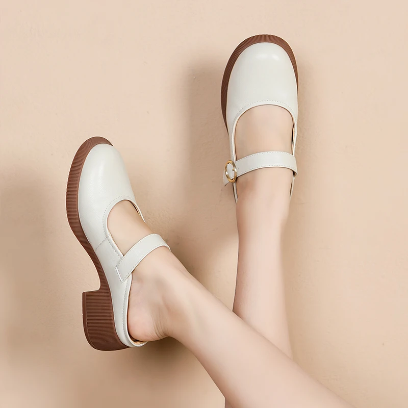 

Fashion Designer In Summer 2023 New Women's Shoes Leather Baotou Sandals For Half-drag Women's Slippers Loose Large Size 41 42