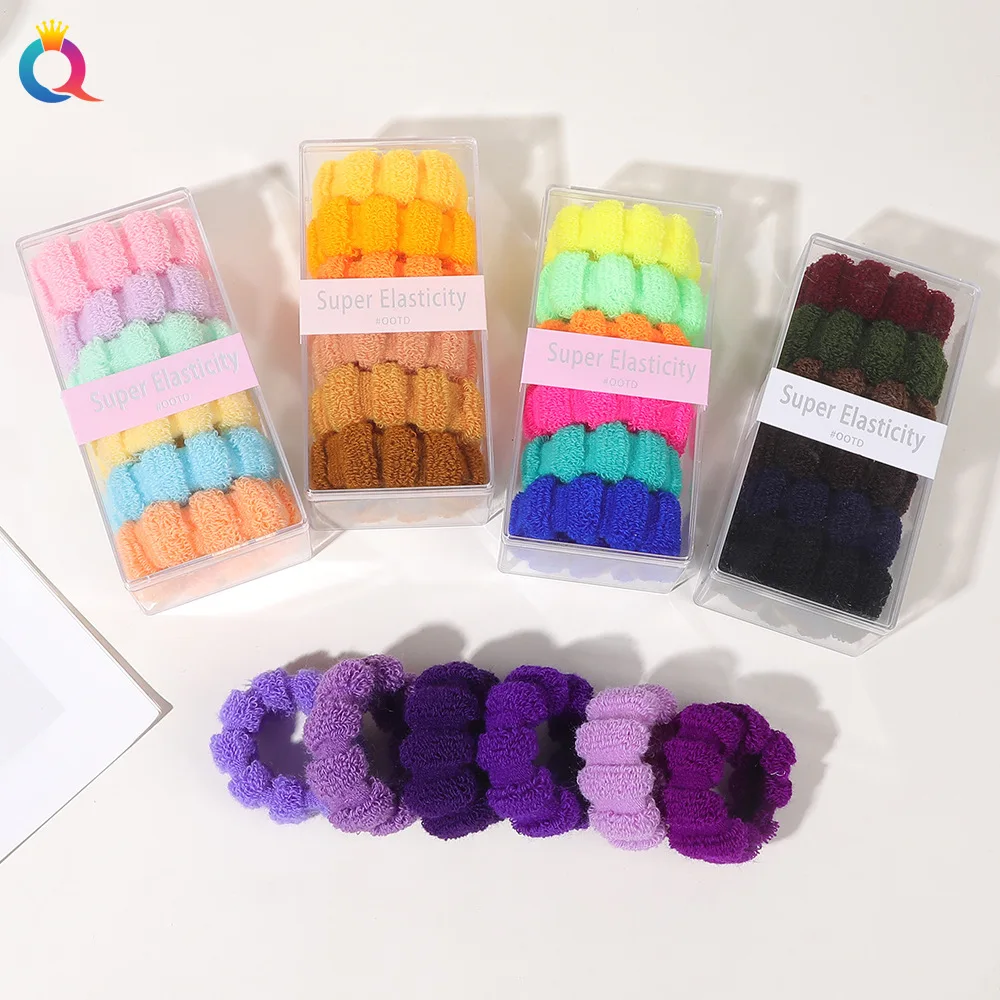 

6 цветов базовые эластичные резинки для волос, полотенце, резинка для волос, бесшовная резинка для волос, большая толстая резинка для волос, хлопковые аксессуары для волос для девочек