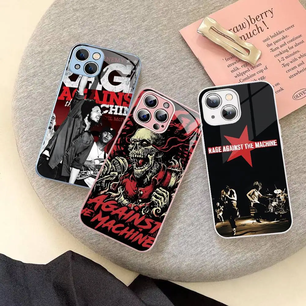 Фото Защитное стекло Band Rage A-Against The M-Machine Classic для iPhone 14 13 12 11 Pro Mini XS MAX 14Plus X XS XR Fundas №1