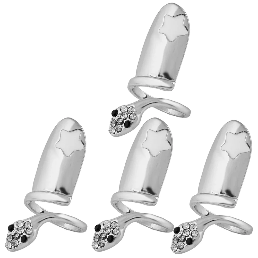

Nail Ring Women Fingernail Snake Rings Fingernails Jewelry Decoration Tip Decorations