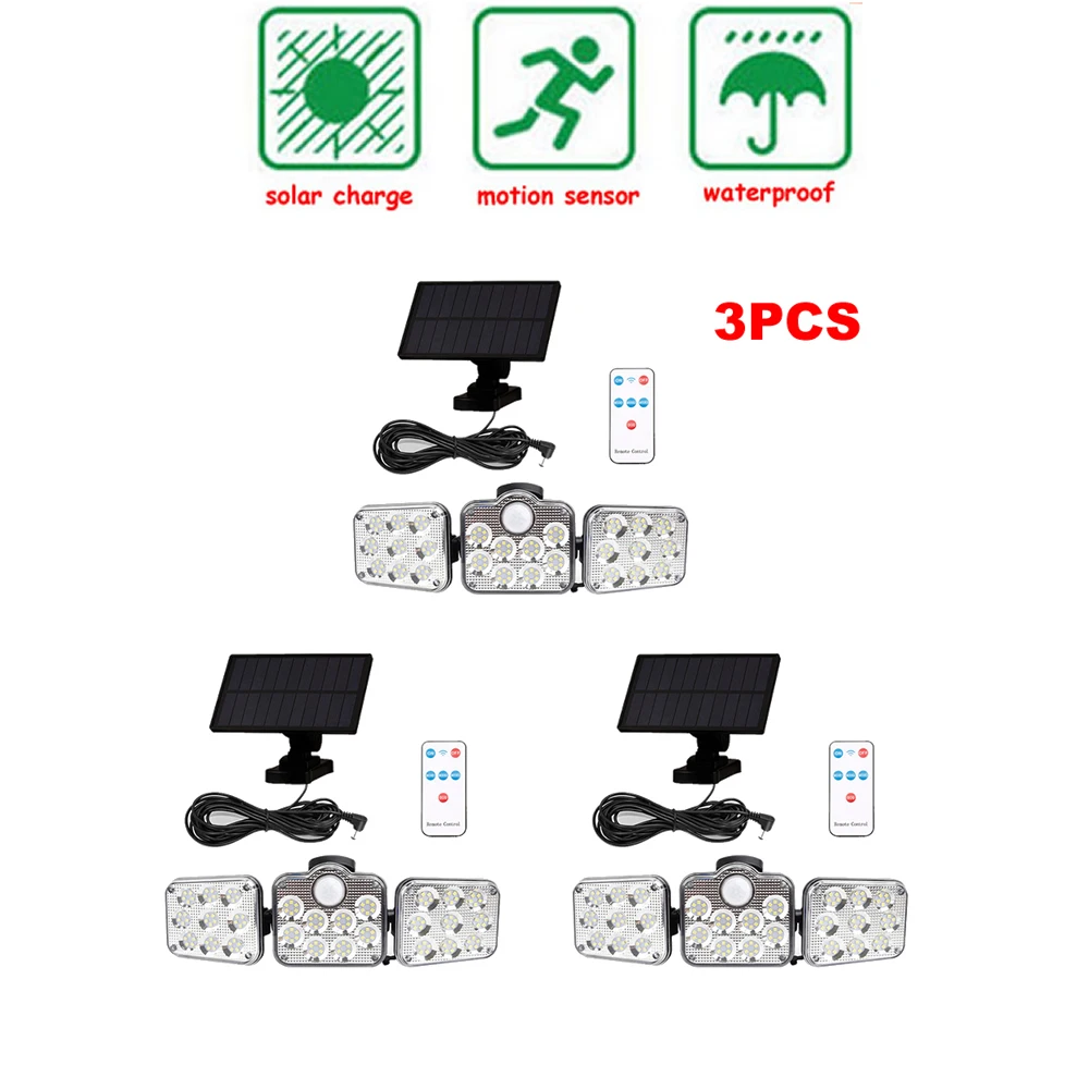 

138 led seperable remote Outdoor Waterproof Solar Garden Light Security Lighting solar Wall Lamp Motion PIR Sensor 3 Modes remot