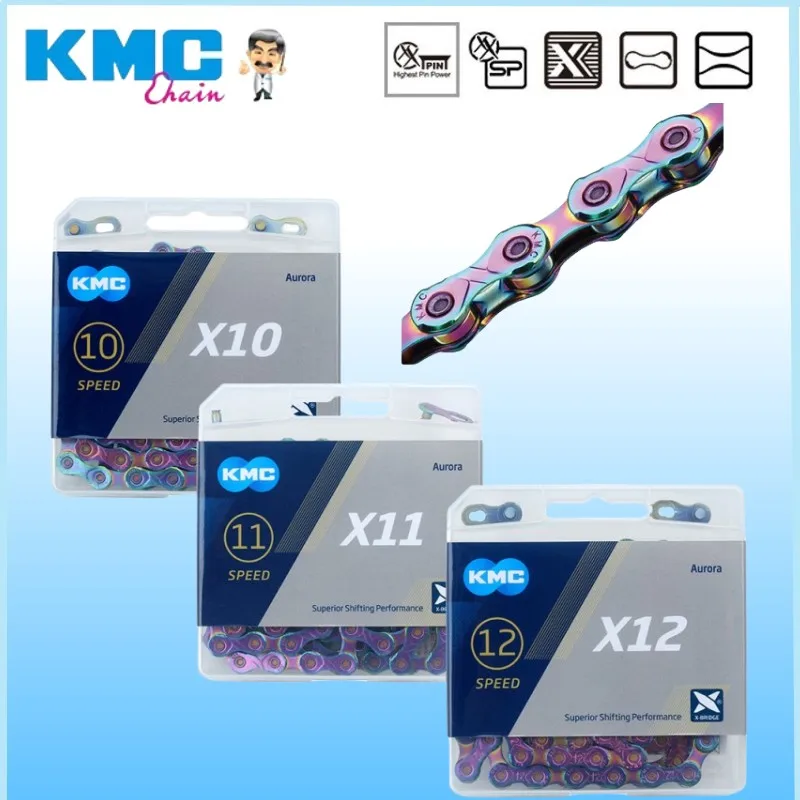 

Велосипедная цепь KMC X10 X11 X12 Aurora Color 8S 9S 10S