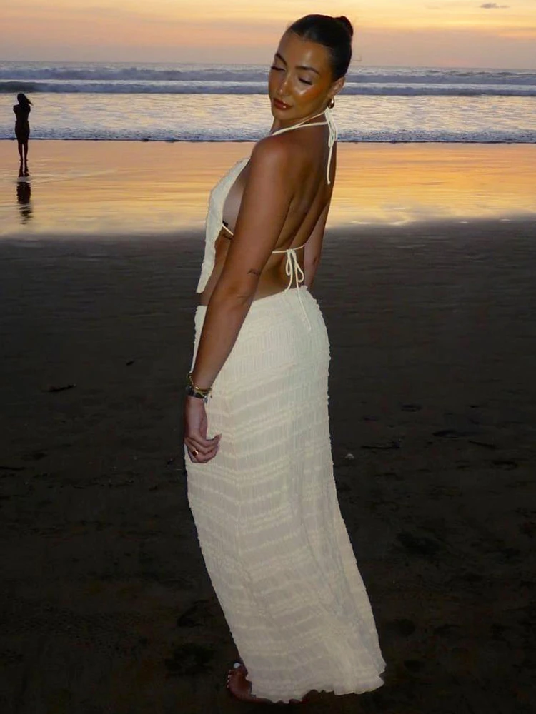 Insglas прозрачный сетчатый топ и юбка