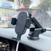 universal auto clamp 15w qi wireless charger car mount dashboard sucker mobile phone holder for 4 77 inch iphone samsung xiaomi