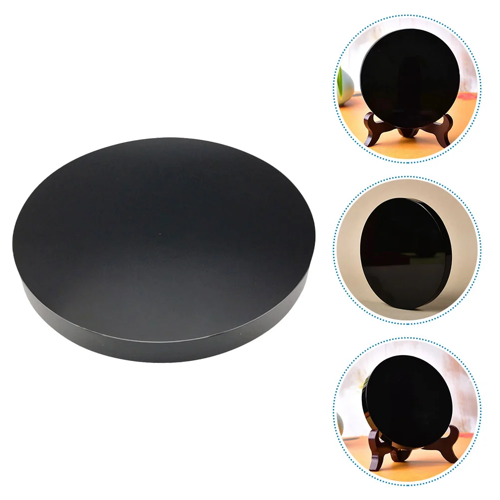 

Obsidian Round Plates Scrying Mirror Decor Home Table Centerpieces Dining Room Meditation Bedroom Fengshui