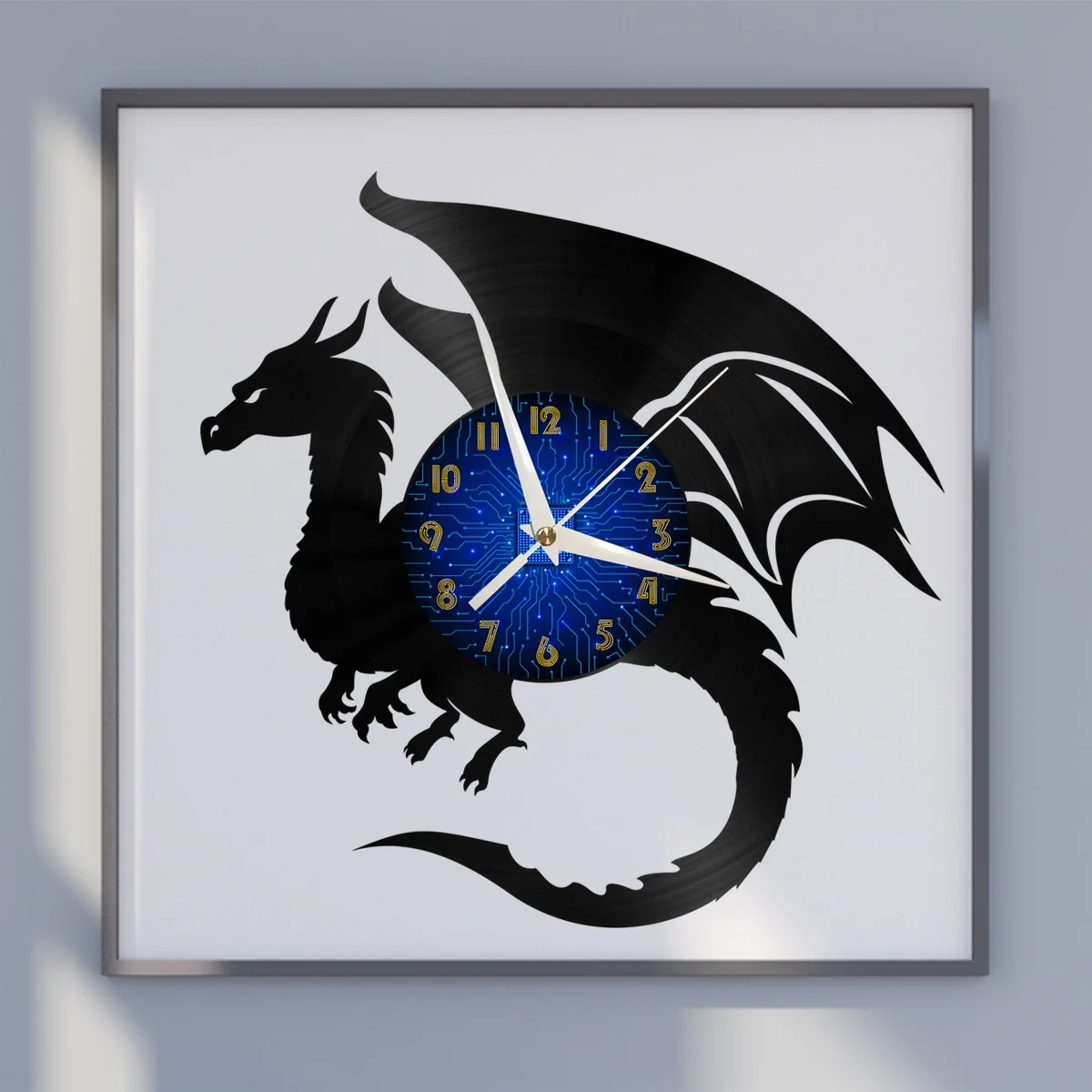 

Evil Dragon Vinyl Wall Clock, Vinyl Record Clock Wall Art Silent & Non-ticking