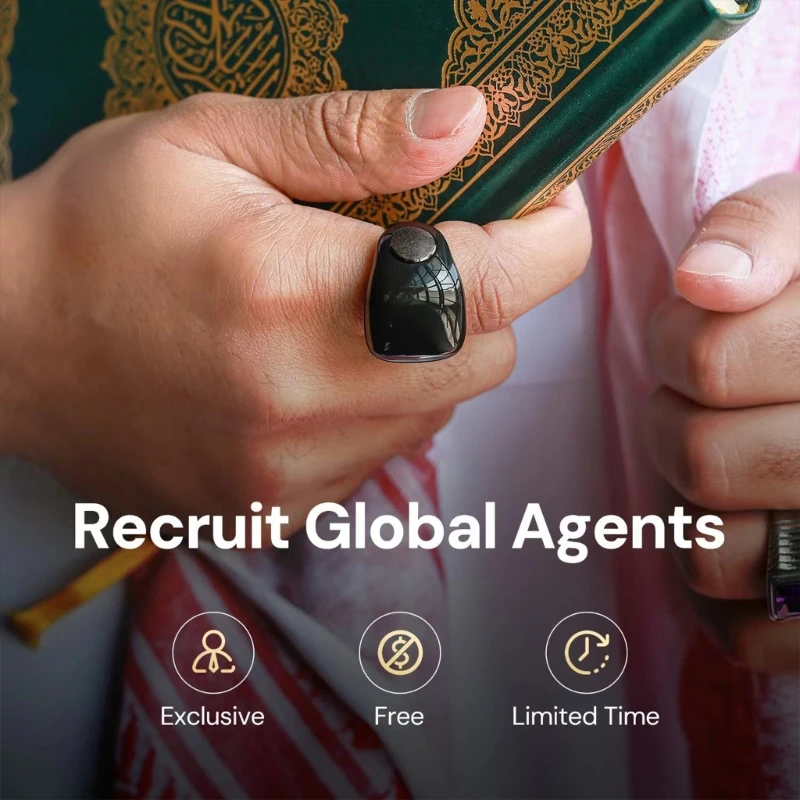 Цифровой счетчик тасбих кольца зикра 4-значный пальцев