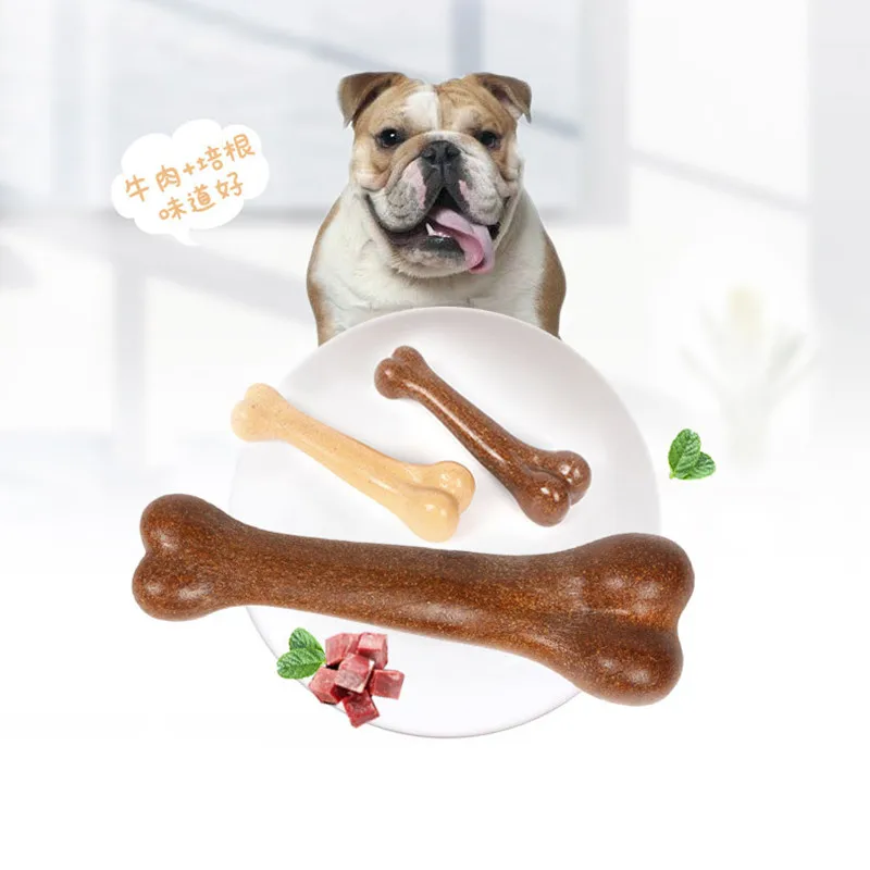 

Bulldog Indestructible Bone Natural Non-Toxic Anti-bite Puppy Toys Small Medium Large Dog Pet Chew Game Accesorios Para Perros
