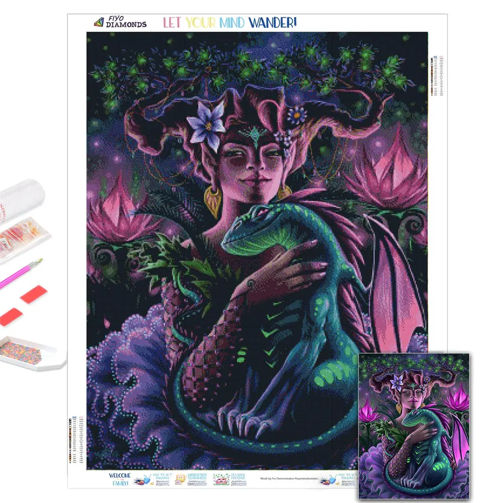 Картина с рамкой из страз фантазия искусственное аниме искусственная вышивка 5D