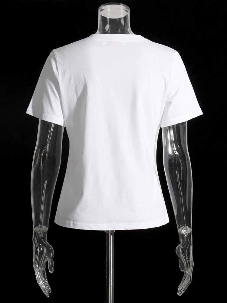 Однотонная Лоскутная Повседневная футболка ROMISS с бантом для женщин