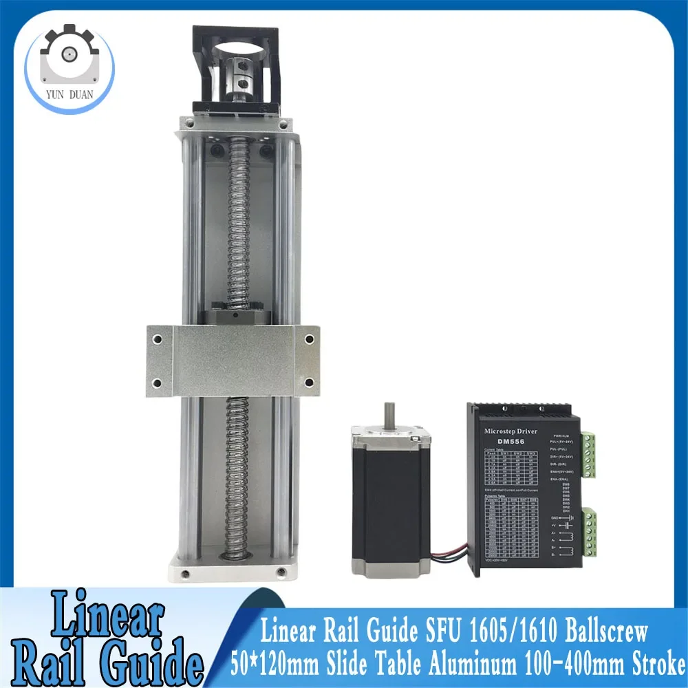 Алюминиевая линейная направляющая ход 100 ~ 500 мм SFU1605/1610 шариковый винт 1 2 Нм/2 Нм/3