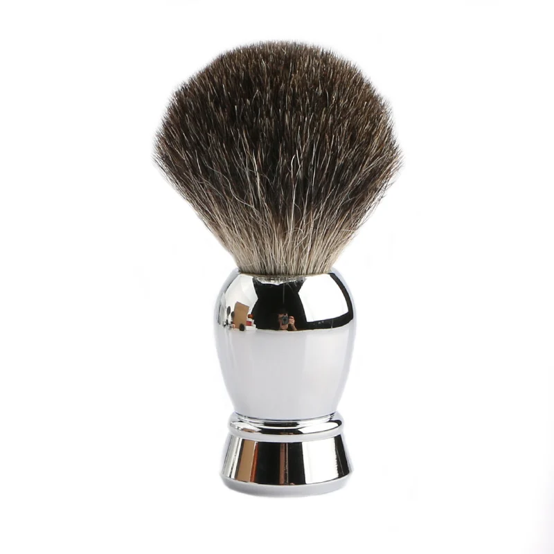 100% Pure Badger Shaving Brush Znic Alloy Metal Handle Beard Brush Used With Safety Razor For Mens Shaving Personal Care