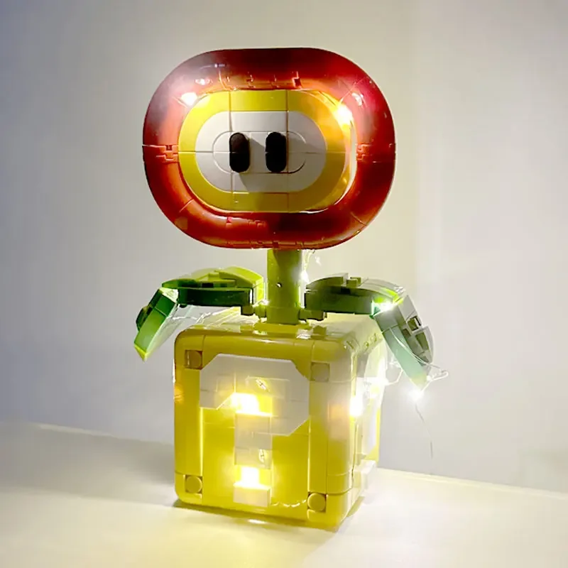 Коллекционная Модель Moc Piranha С Растением И Пламенным Цветком В Горшке Совместимая