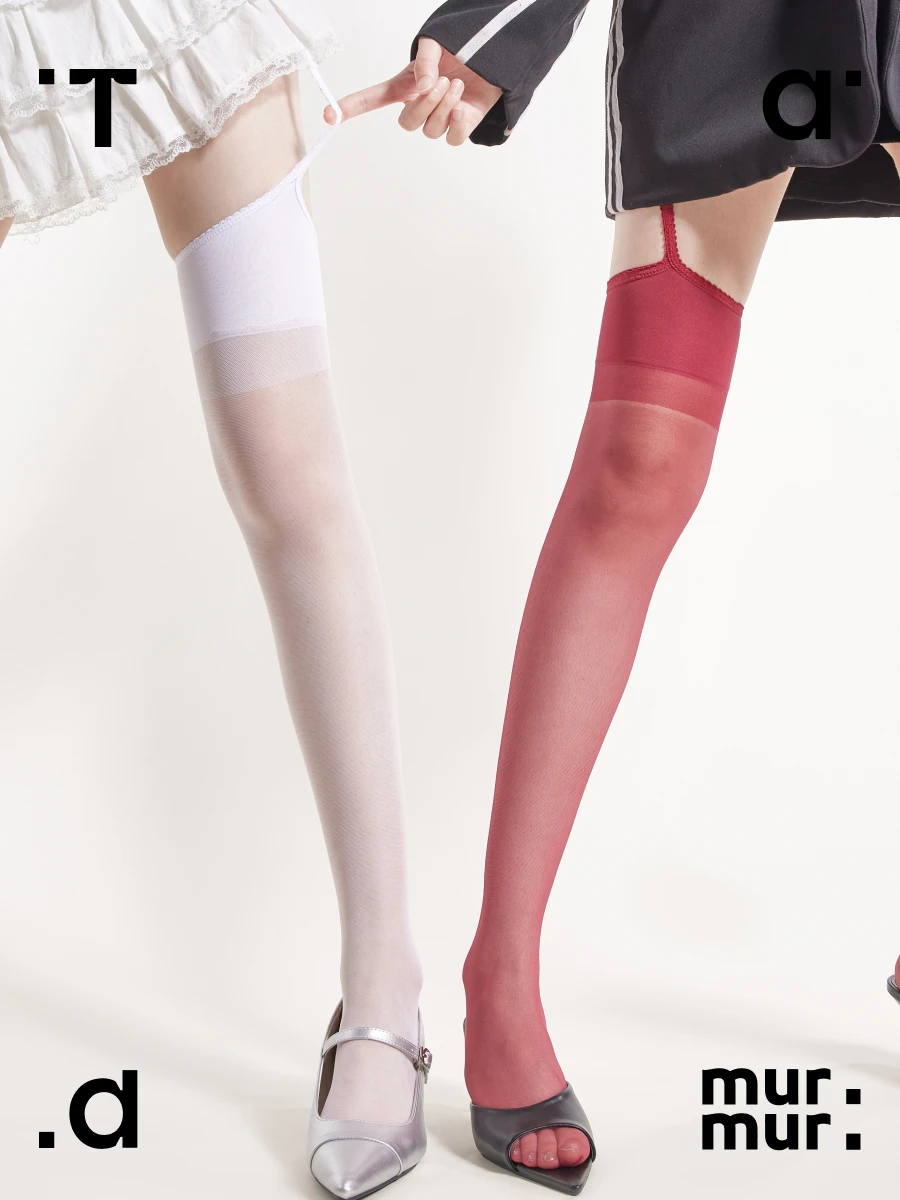 Tad Murmur Red Sexy Lace Integrated 3D Ultra-Thin Stockings Hollow American High-Grade Pure Desire Garter Belt