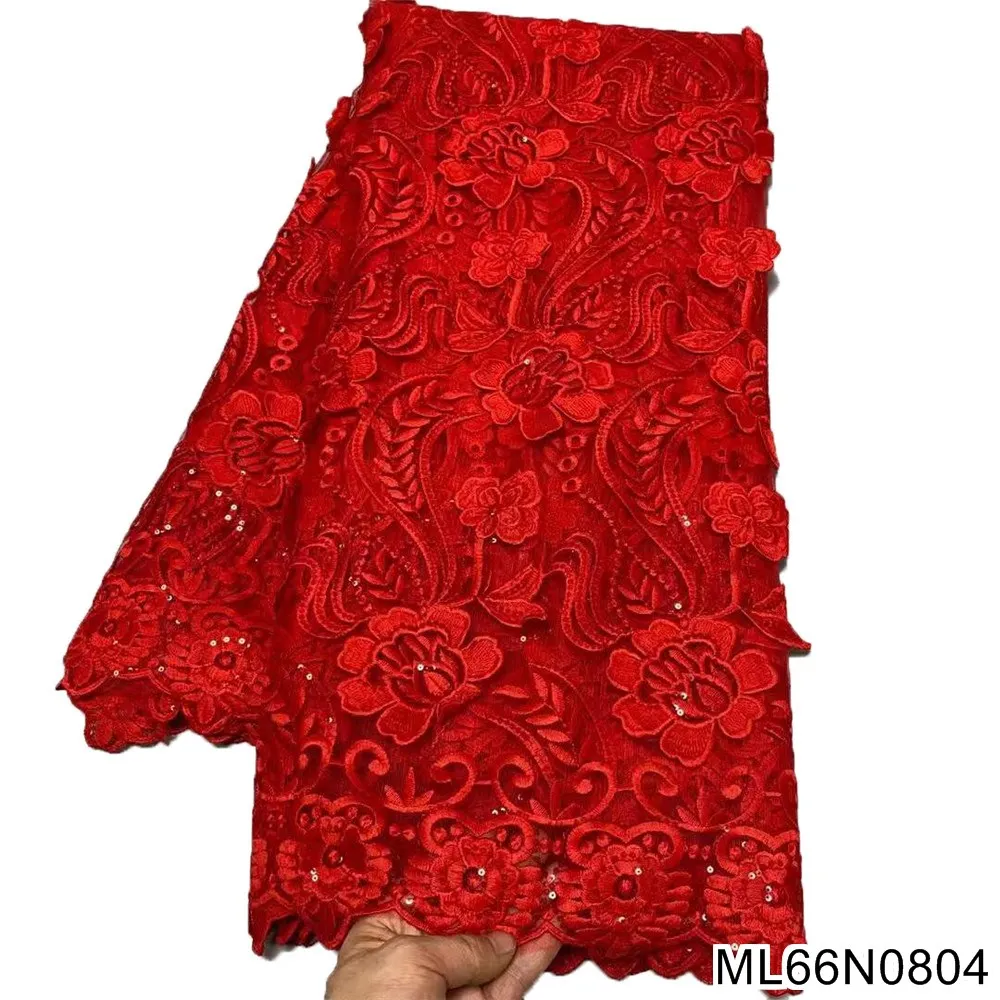 

2022 New Arrival African Blue Sequins Tulle Embroidered Lace Fabric French Net Lace For Wedding Party Dress ML66N08