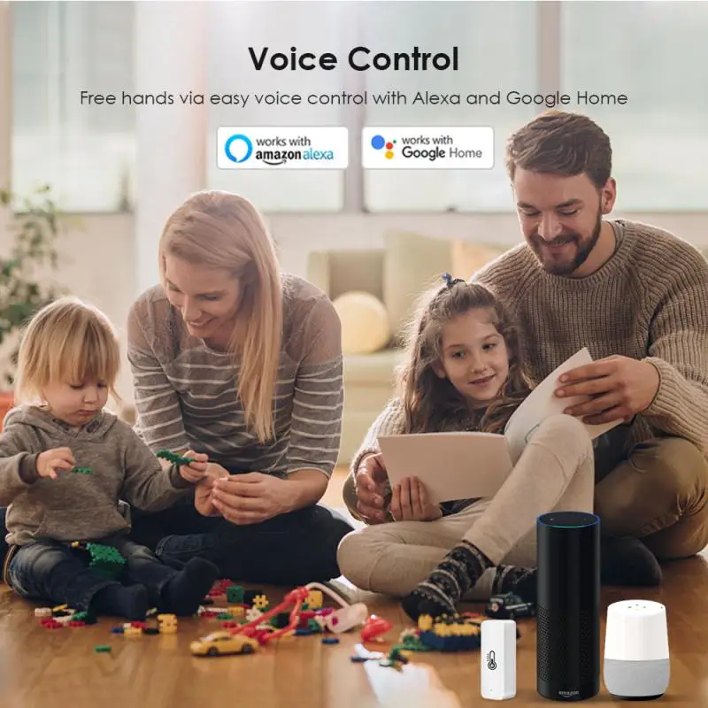 Wi-Fi датчик влажности и температуры Tuya комнатный гигрометр с управлением через