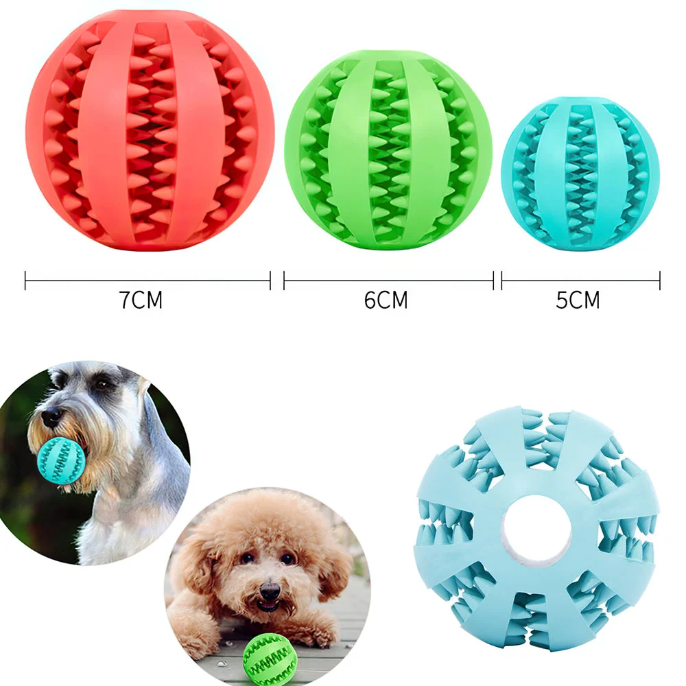 

Dogs Toys Rubber Ball Snack Ball Interactive Bouncy Cleaning Teeth Supplies pet toys