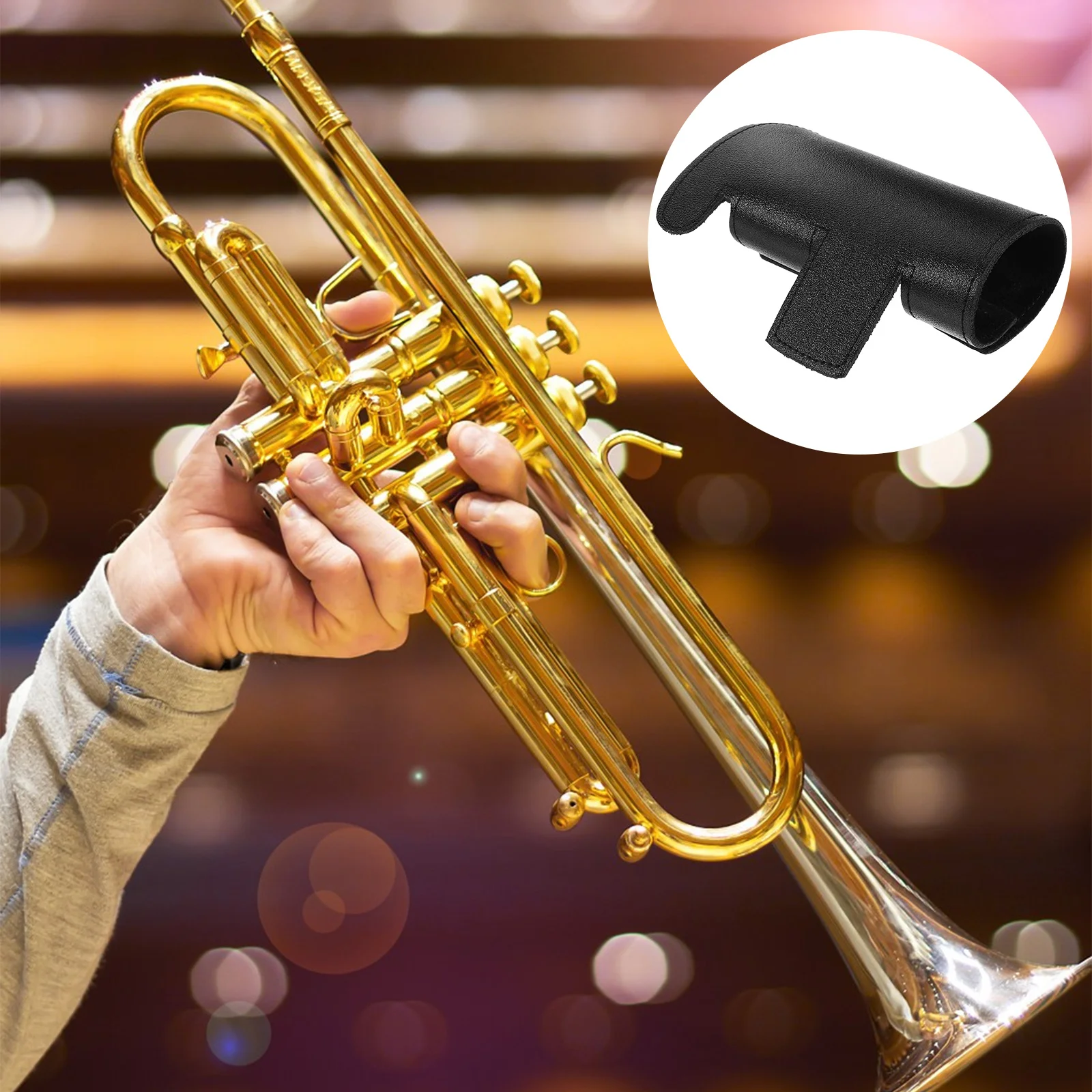 B Flat Trumpet Instrument Защитная крышка для поршня Накладка рук (черная) Клапан Маленькая