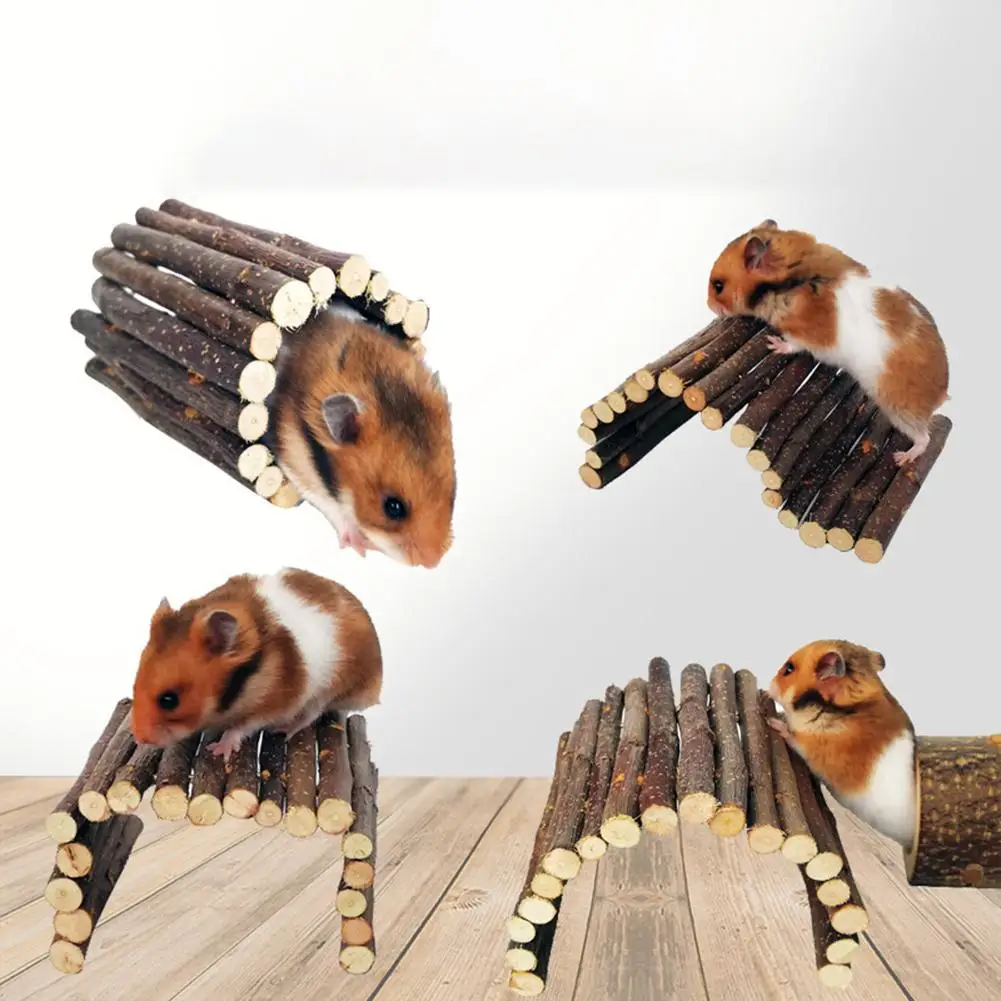 

Pet Wooden Bridge Climbing Toy Hide Tunnel Toy House Accessories For Hamster Chinchilla Rabbit Guinea Pig