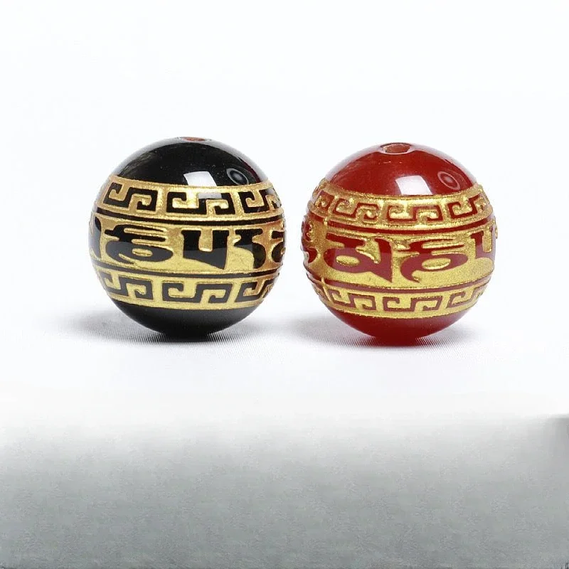 Натуральный красный черный агат ом мани Падме муар