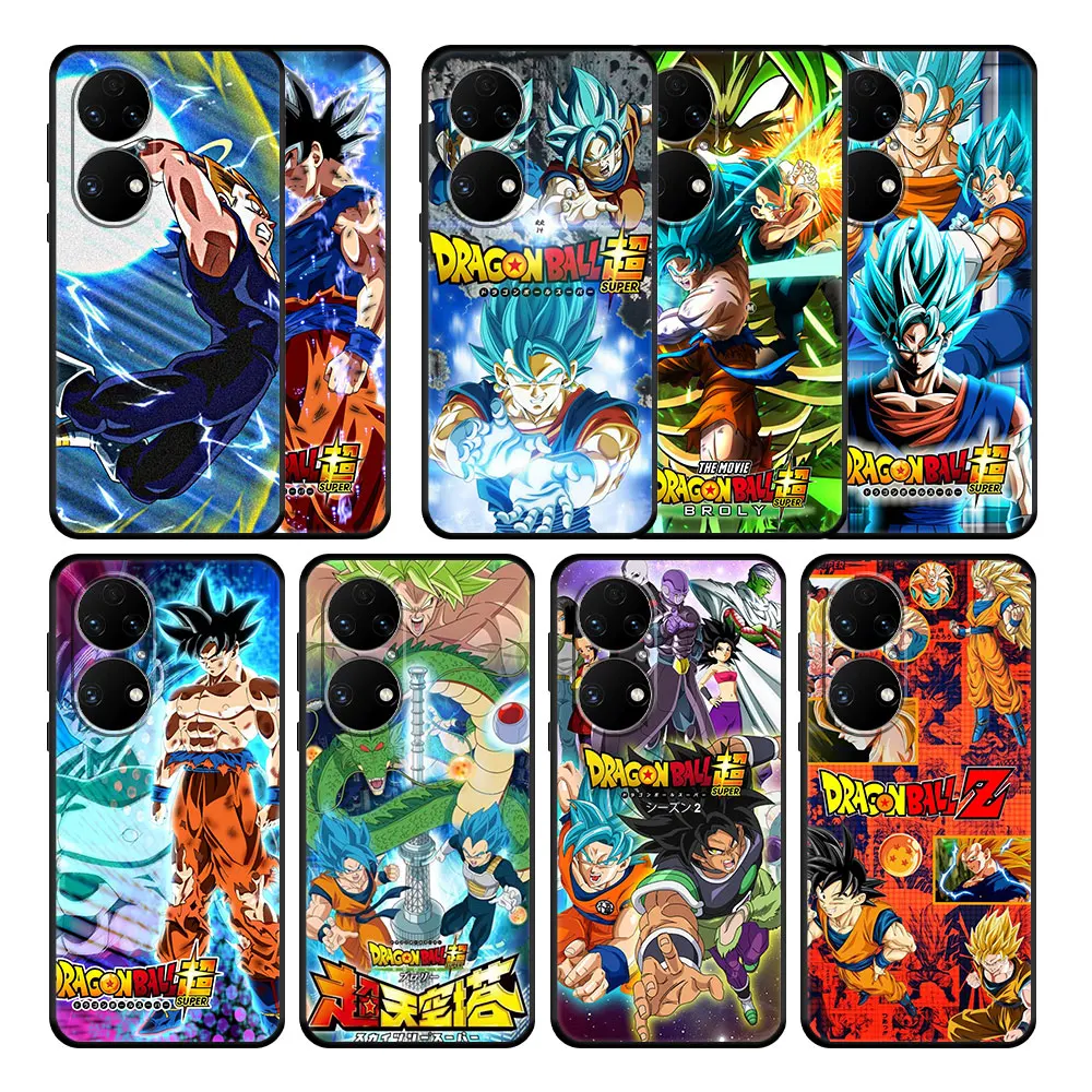 

Soft Style Anime Dragon Ball Series Case Coque for Huawei P50 P20 Pro P30 P40 Lite Nova 5T 9 SE P50E Y7 Y6 2021 Black Celular