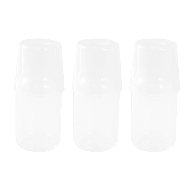 

3X Water Carafe With Tumbler Glass Cold Hot Water Bottle Sets Bedside Water Pitcher High Temperature Resistance Bottle