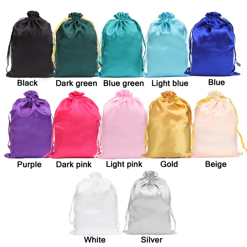 50 шт. атласная сумка для парика оптовая продажа наращивания волос мягкая с