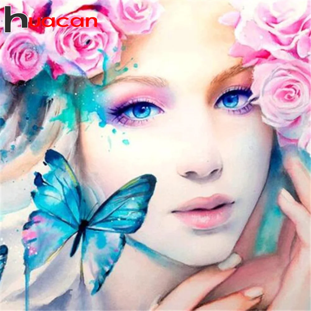 Huacan полноразмерная/круглая Алмазная вышивка красивая женщина алмазная живопись