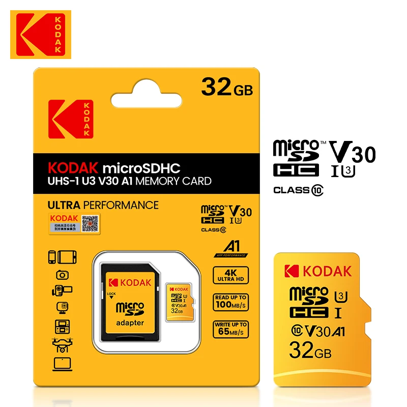 Карта памяти Kodak Micro SD 128 ГБ 64 32 256