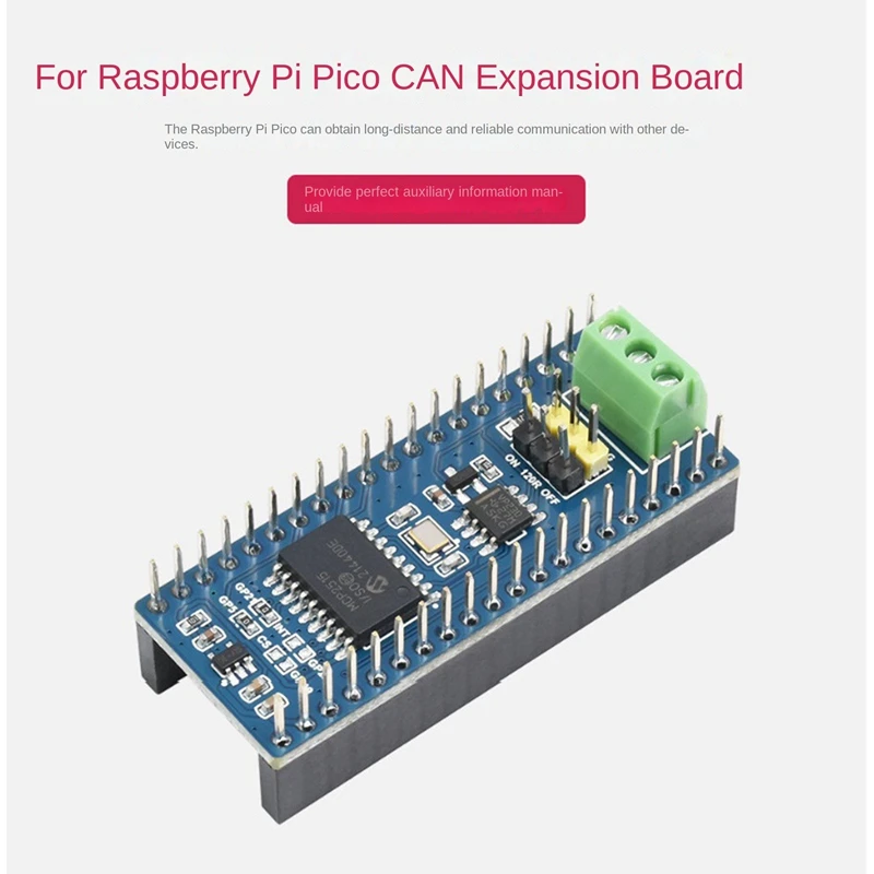 

Плата расширения Waveshare Pico CAN для Raspberry Pi серии Pico, плата расширения для связи на большие расстояния с интерфейсом SPI