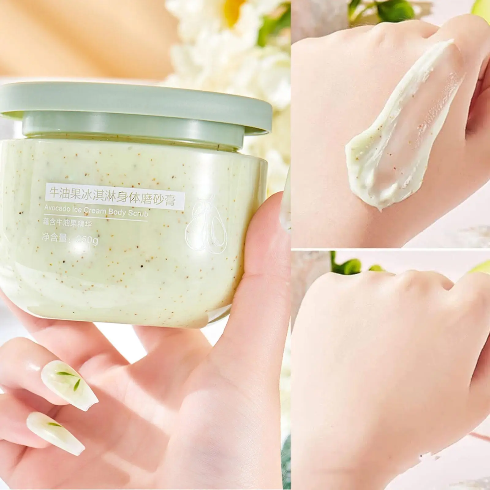 

250g Avocado Body Scrub Exfoliating Deep Cleansing Mud Body Treatment Acne Cleaning Pore Products Women B7x7