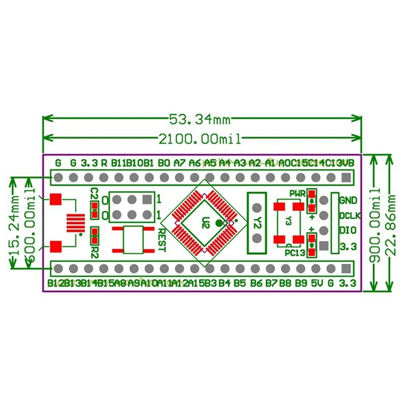 Устройство программирования ST-Link V2 минимальная системная плата со штырьком