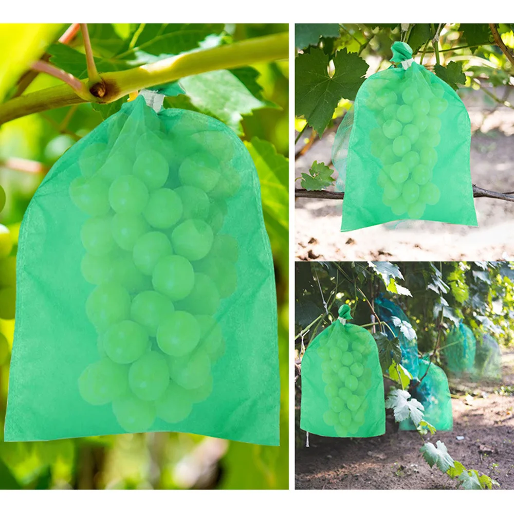 

100PCS Garden Netting Bags Vegetable Grapes Apples Fruit Protection Bag Agricultural Pest Control Anti-Bird Mesh Grape Bags FU