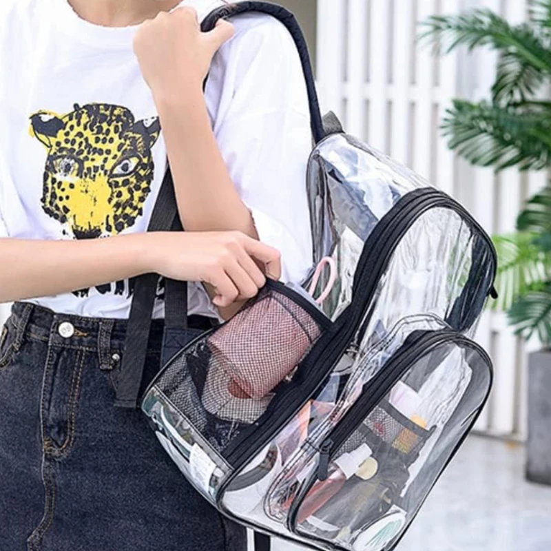 

Backpack Waterproof Transparent School Bag Girl Backpack Solid Clear Backpack Men Fashion Transparent Plastic Bag