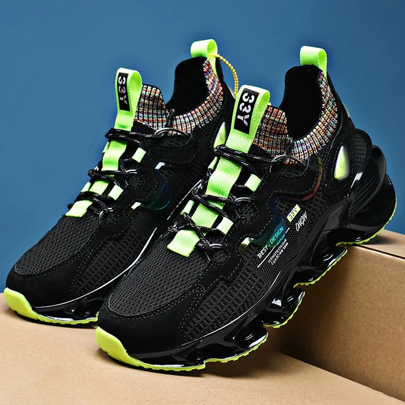 

Men's New Sneakers Casual Shoes Outdoor Running Fly Woven Breathable Tennis Elastic Non-slip Male Shoes Fashion Vulcanized Shoes