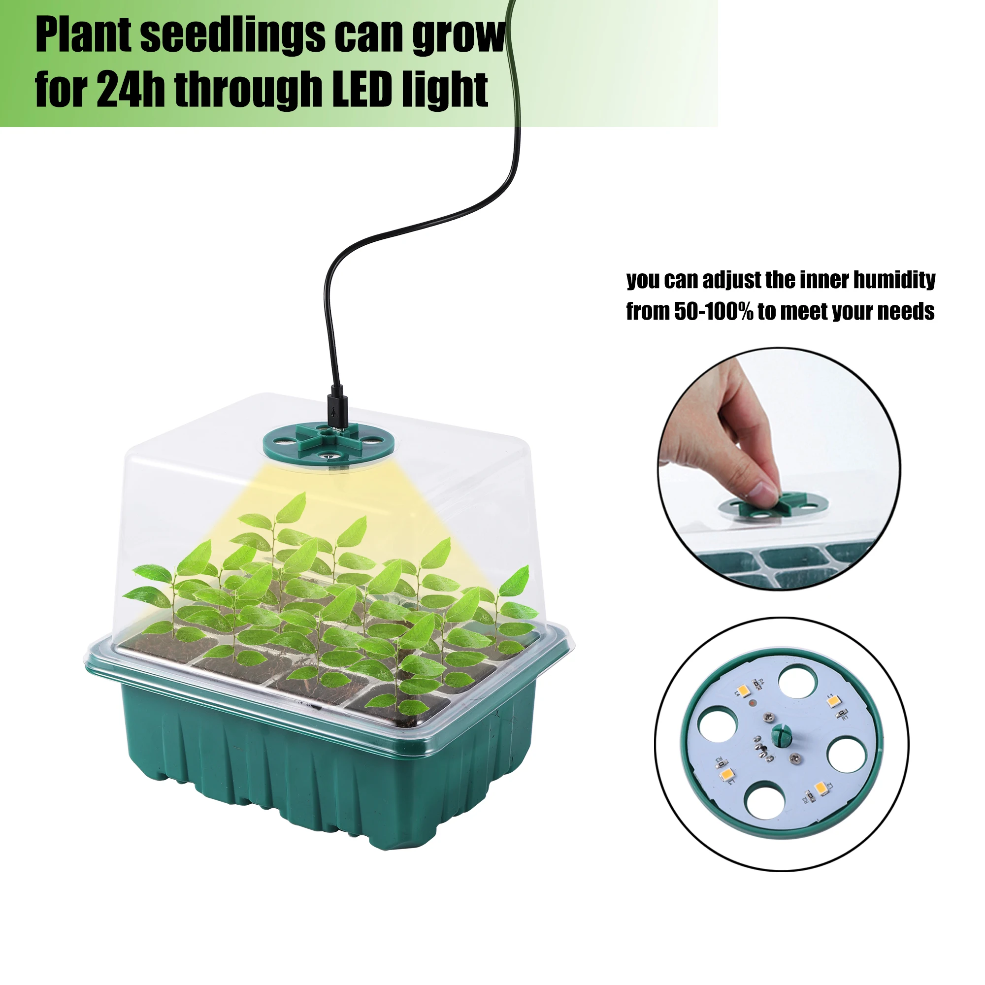 5 Pack/Set Seed Starter Tray Стартер для рассады растений с куполами выращивания света и