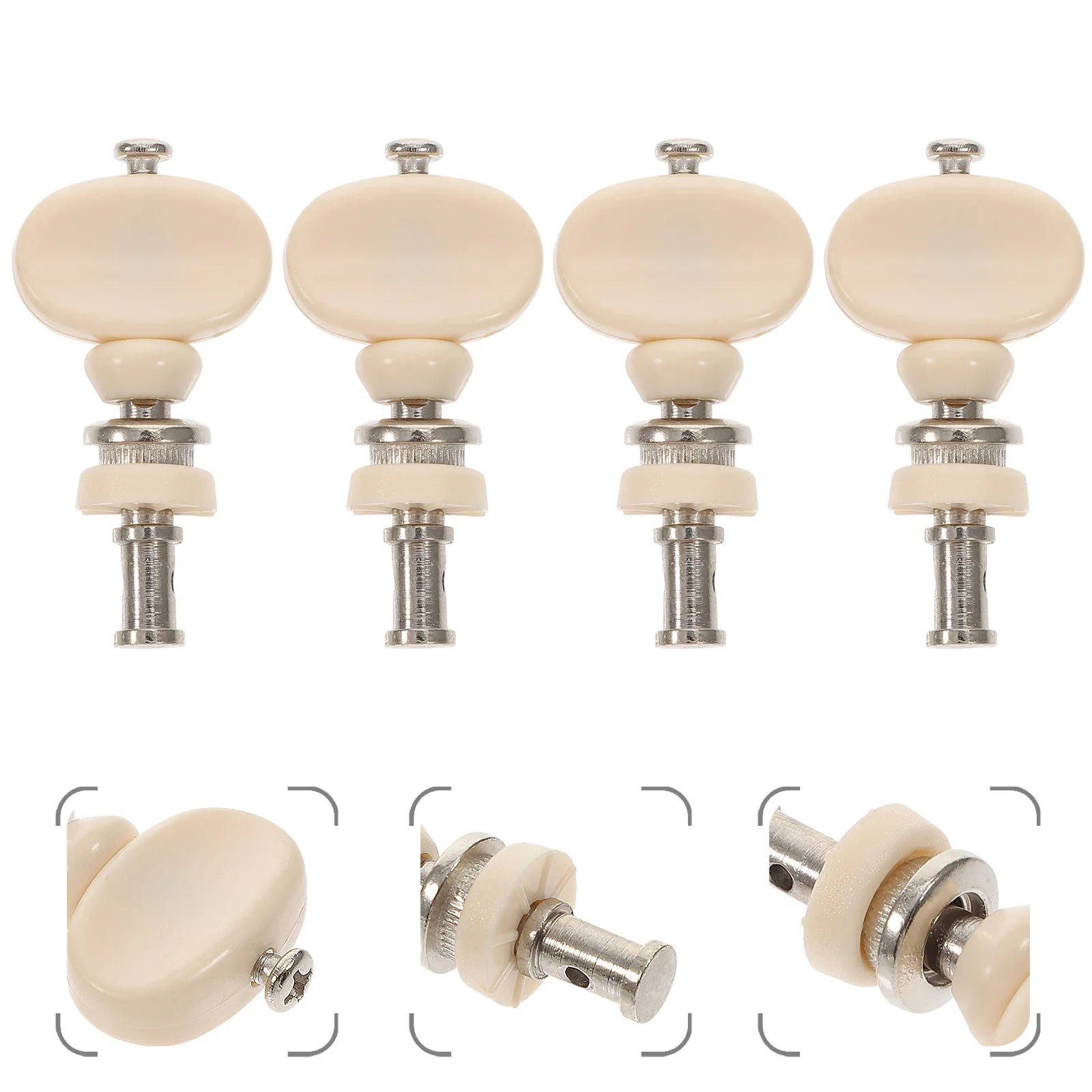 

4 Pcs Accoustic Guitar Strings Acoustic Guitar Tuner Pearlescent Classical Guitar Tuning Pegs Electric Guitar Tuner
