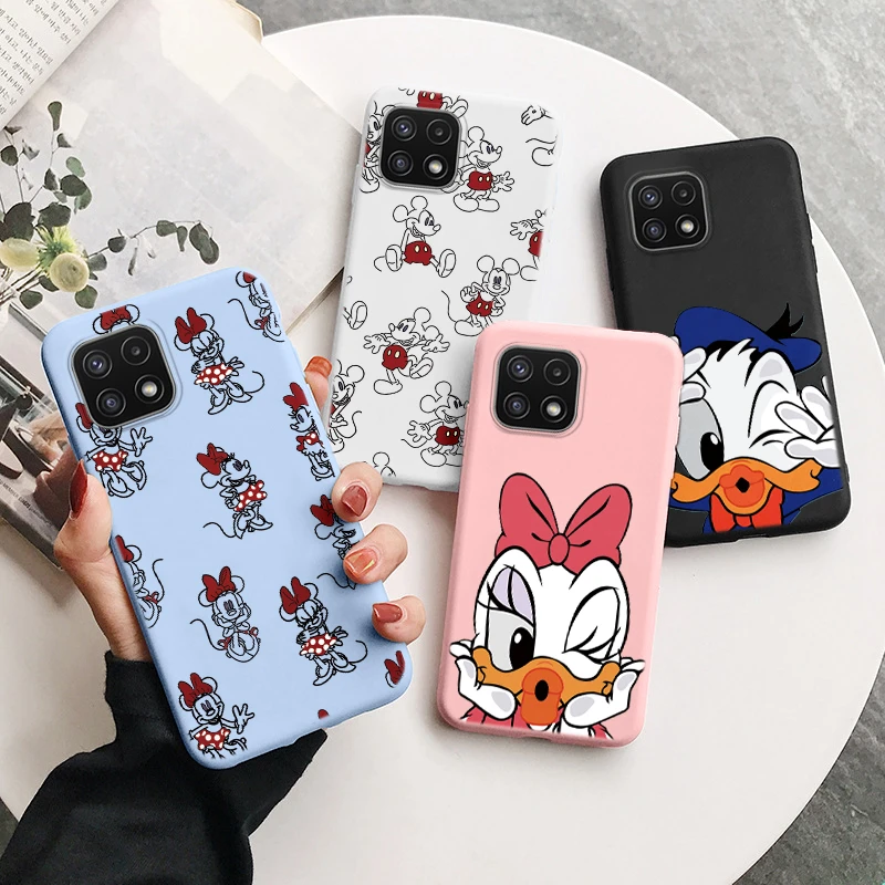 

Silicone Phone Case For Samsung Galaxy A22 5G A12 M12 F12 Cover Mickey Minnie Donald Duck Funda For Samsung A22 A 22 Coque