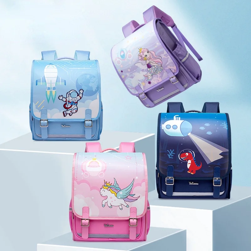 Girls Mermaid Boys Dinosaur Cute Horizontal Cartoon Backpacks New Children Students British Style Unicorn Fashion Schoolbags Hot
