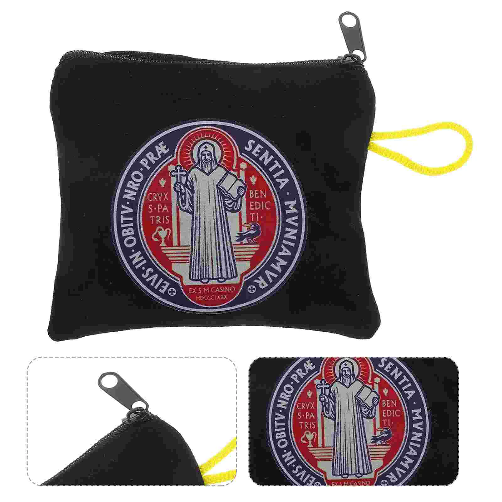 Шкатулки для драгоценностей сумка через плечо медаль Святого Бенедикта круглые
