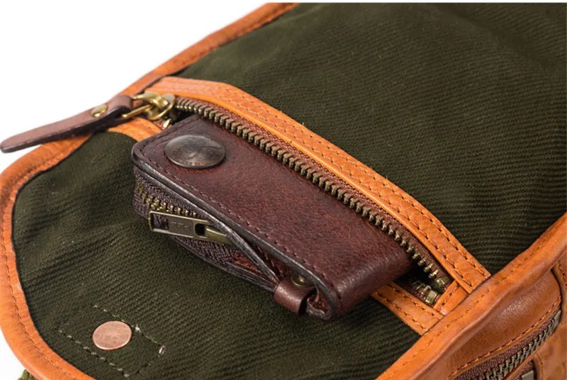 Fashion vintage organizer designer luxury genuine designer leather men's chest bag high quality real cowhide crossbody bags