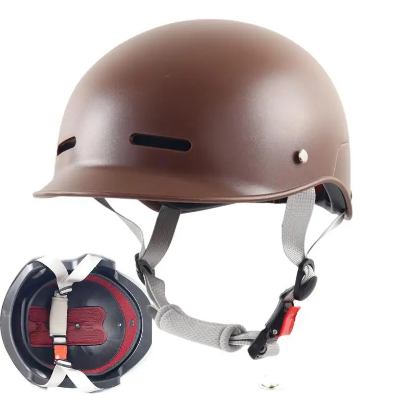 

Half Motorcycle Helmets Adjustable Size Safety Adult Half Baseball Village Mountain Riding Men And Women Headwear Accessories