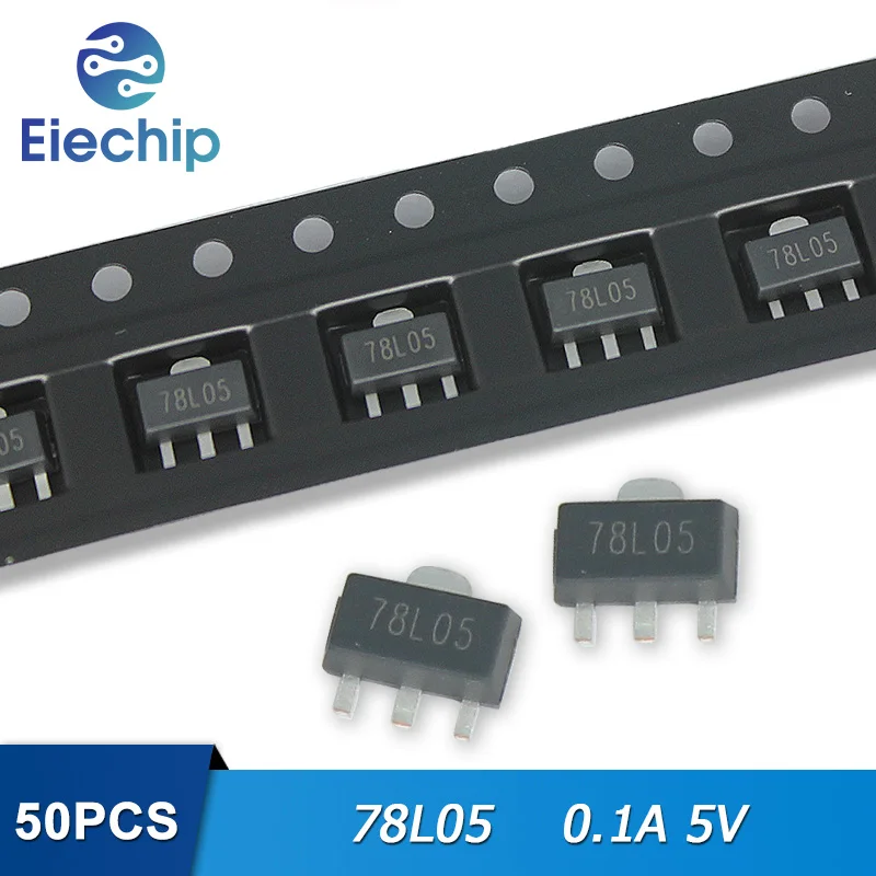

50pcs/lot 78L05 SOT-89 Voltage Regulator 0.1A 5V Transistors