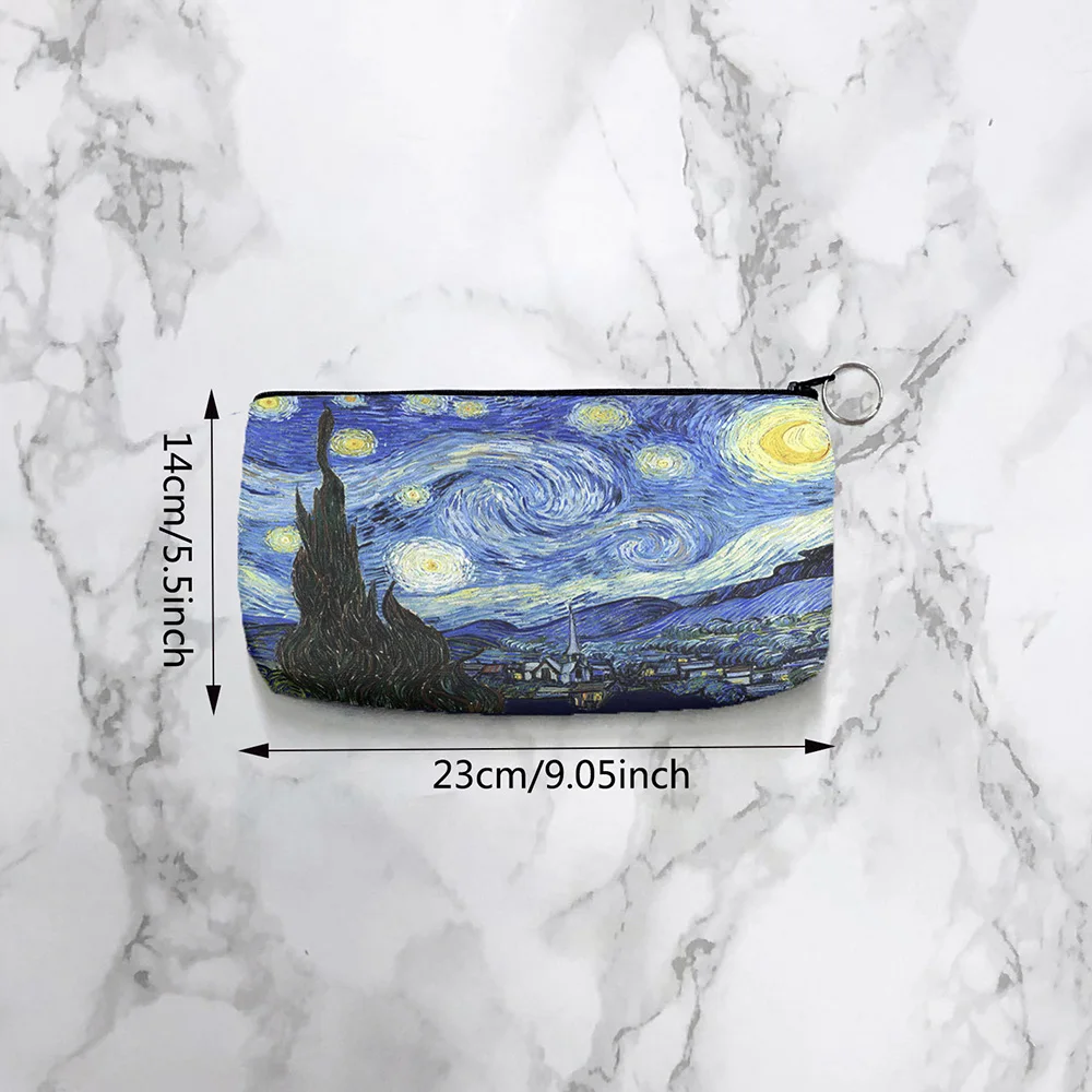 New Vintage Van Gogh Oil Painting Makeup Bag For Travel Fashion Women Clutch Lightweight Canvas Organizer Wedding Party Gift |