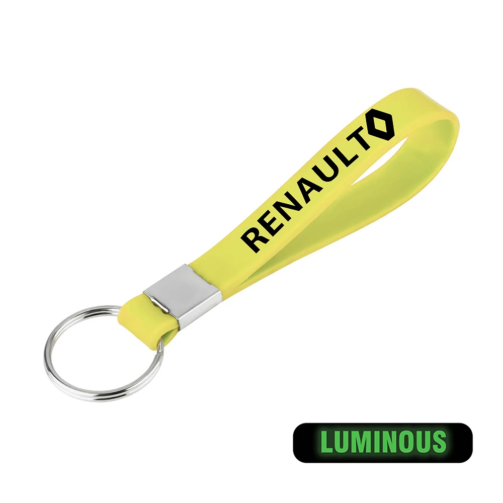 

Модный светящийся брелок с логотипом автомобиля, силиконовый брелок для ключей для Renault Clio Megane Scenic Laguna Modus MK1 MK2 MK3 Koleos