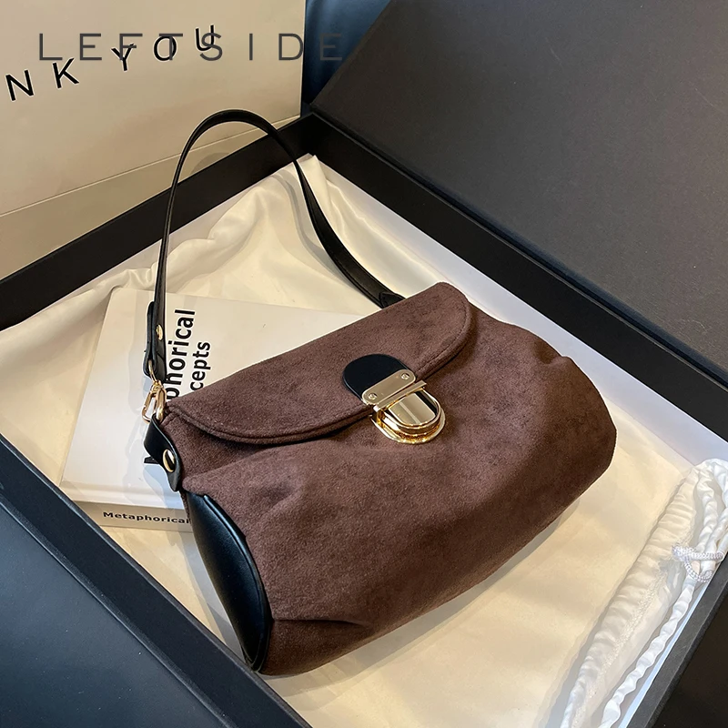 

LEFTSIDE, маленькие сумки через плечо в стиле ретро для женщин 2023, модная дизайнерская трендовая сумка через плечо из искусственной кожи, женские сумки и кошельки