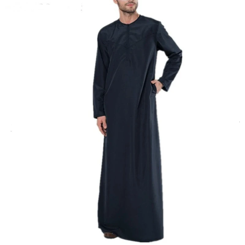 2023 New Muslim Middle East Arab Dubai Malaysia Men Loose Gown Zipper Long Shirt Large Size 5XL Kaftan Men Ropa Islamica Hombre