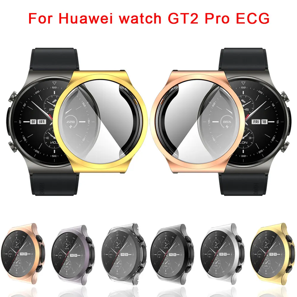 

Protector Cover TPU Case For Huawei Watch GT2 Pro ECG Case Soft Plated All-Around Cover Bumper Protector Cover Screen Protection