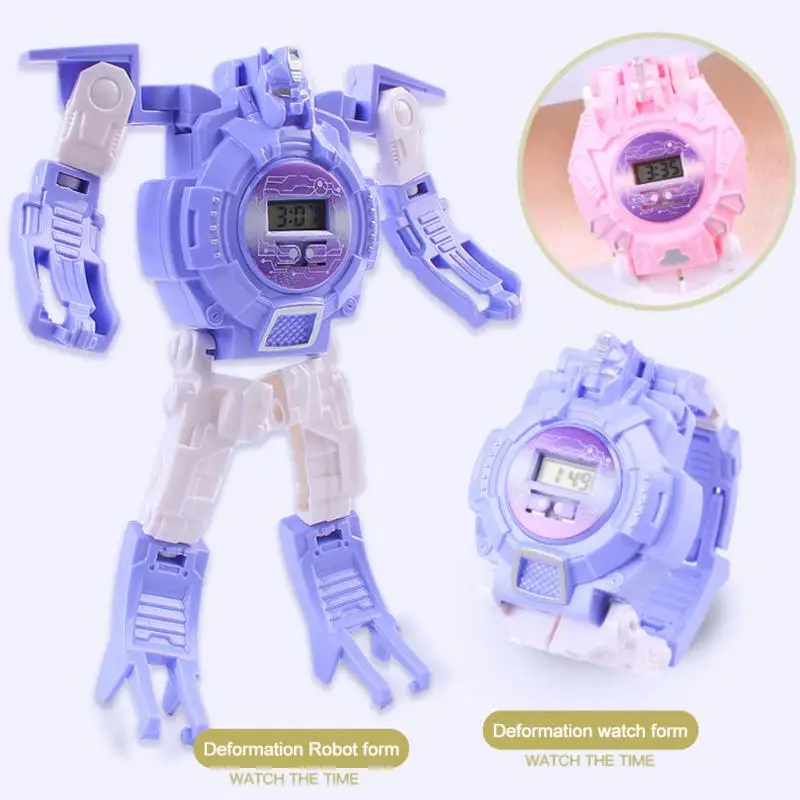 

Children's Electronic Deformation Watch Toys Adjustable Cartoon Robot Electronic Wristwatch Cool Stuff Gift For Kids Boys Girls