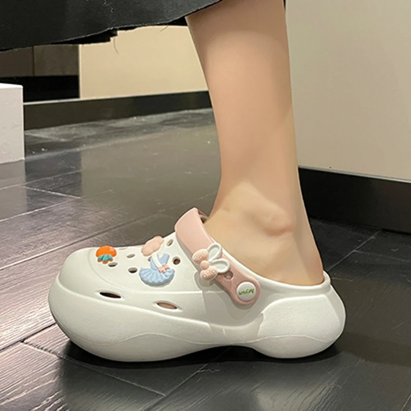 Summer Clogs Slippers Women Wedges High Platform Garden Shoes Outdoor Beach Sandals Home Girls Quick Dry Cute Thick Sole Slides